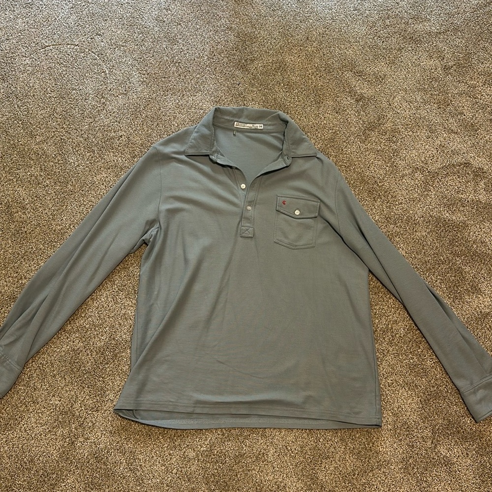 Criquet long sleeve polo light blue XL